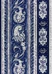 Bande Galon dcoup 14 cm Tissu 100% coton Bleu motif Bastidin