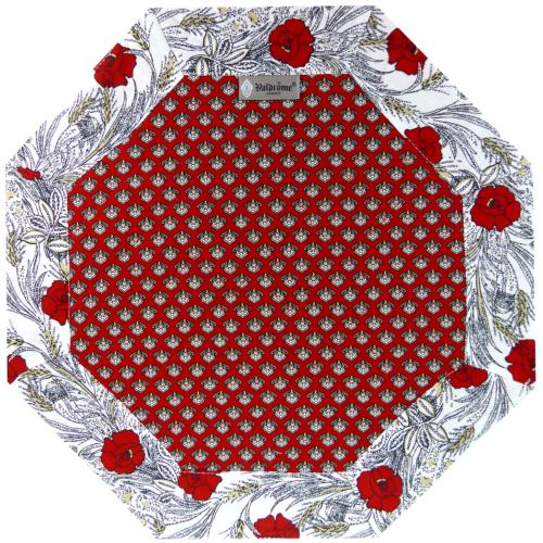 Set de table matelassé octogonal Rouge motif Dentelle