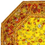 Set de table matelass octogonal Jaune motif Champtre