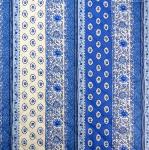 Chemin de table matelassé Bleu motif "Gordes" 45x150 cm