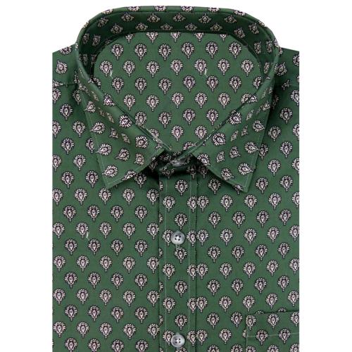 Chemise coton Verte Provençale motif Indianaire