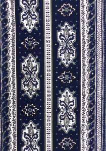 Galon Découpé Tissu Indiennes de Provence coton Laize 12 cm Bleu "Bastidin