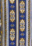 Galon Découpé Tissu Indiennes de Provence Laize 17 cm Bleu/Or "Bastidin"