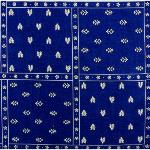 Foulard Provençal Patch bleu 53x53 cm