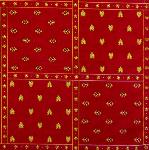 Foulard Provençal Patch rouge/jaune 53x53 cm