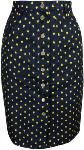 Jupe Jean Mi-Longue Droite Noire motif "Abeilles" - Marion