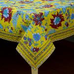 Nappe Rectangulaire 160 x 200 cm  Jaune motif Bambou