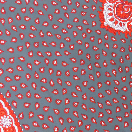 Nappe Ronde Provençale diamètre 180 Anthracite motif corail
