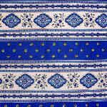 Nappe Rectangulaire Bleue "Rayures" COTON ENDUIT