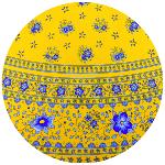 Nappe Ronde Jaune 180 cm joli motif Provençal "Farandole