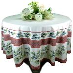 Nappe Ronde Provençale 180 cm motif «Bastide» couleur Terracotta