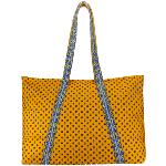 Sac shopping Femme en tissu matelassé jaune motif lavande
