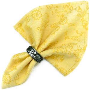 Serviette de table jacquard Jaune Fleurs des champs