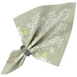 Serviette de table 45x45 cm Ecru/Vert motif Campano