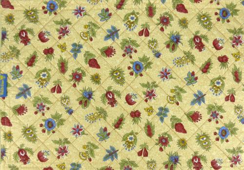 Set de table réversible coton motif Floral et uni Beige