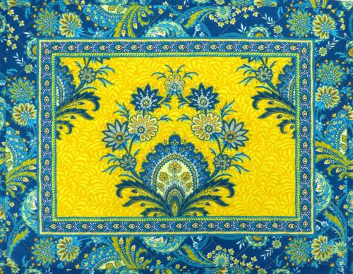 Set de table matelassé 35X45 Jaune motif Haveli