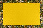 Set de table réversible coton uni Jaune et motif Champêtre Vert