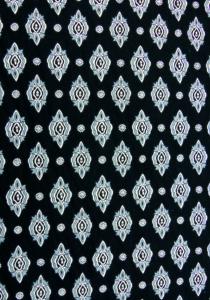 Coupon Tissu Provençal Noir motif Calissons 1,70 x 0,30 m