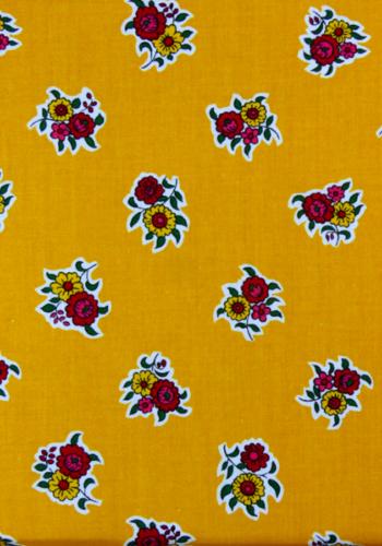 Coupon Tissu Provençal Jaune motif Fleurs 1,40 x 0,50 m