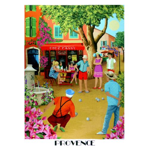 Torchon de cuisine 47 x 67 cm motif La Pétanque 