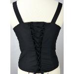 Bustier à lacet Mimosa uni noir sans galon