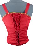 Bustier à lacet Mimosa uni rouge avec galon