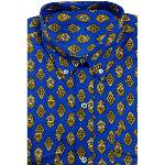 Chemise Provençale coton Bleue motif Calissons
