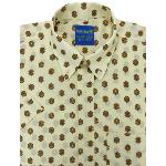 Chemisette Provençale manches courtes beige motifs camélia