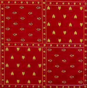 Foulard Provençal Patch rouge/jaune 53x53 cm