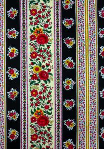 Tissu Provençal 100% coton Laize 140 cms Noir Fleurs