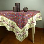 Nappe Carrée Provençale Rouge motif Floral 
