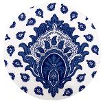 Nappe Ronde Blanche 180 cm joli motif Provençal "Indianaire