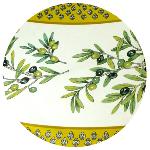 Nappe Ronde Provençale 180 cm motif «Bastide» couleur Jaune Ocre