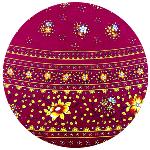 Nappe Ronde Rouge 180 cm joli motif Provençal "Farandole