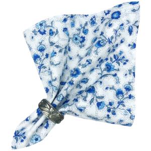 Serviette de table motif Provençal Champêtre, coloris Blanc