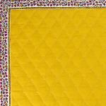 Set de table réversible coton uni Jaune et motif Fleurs