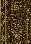 Bande Galon dcoup 12 cm Tissu coton Noir/or motif Cachemire