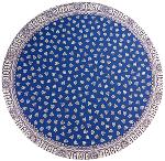 Nappe Ronde Bleue 180 cm joli motif Provençal "Indianaire"