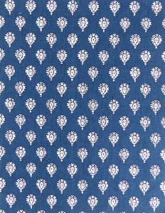 Tissu Provençal toile 100% coton Laize 178 cm Indianaire bleu Gènes