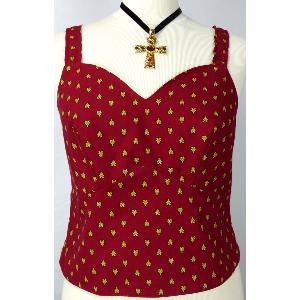 Bustier élastiqué Smock Rouge Abeilles