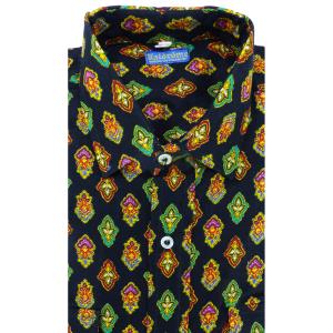 Chemise Provençale manches longues noire calissons