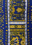 Galon Découpé Tissu coton Laize 10 cm Bleu/Jaune "Indiennes de Provence