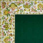 Nappe Carrée Coton Verte galon Provençal "Champêtre"