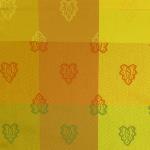 Nappe Carrée Provençale Jacquard jaune motif Roussillon