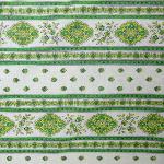 Nappe Rectangulaire Verte "Rayures" COTON ENDUIT