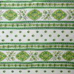 Nappe Rectangulaire Verte "Rayures" COTON ENDUIT