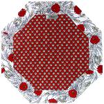 Set de table octogonal 37x37 Rouge motif Dentelle