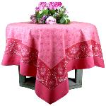 Nappe Carrée Coton Rose motif Provençal "Campano"