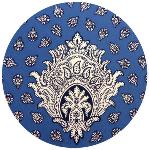 Nappe Ronde Bleue 180 cm joli motif Provençal "Indianaire"