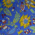 Nappe Carrée Coton Bleue motif Provençal "Bambou"